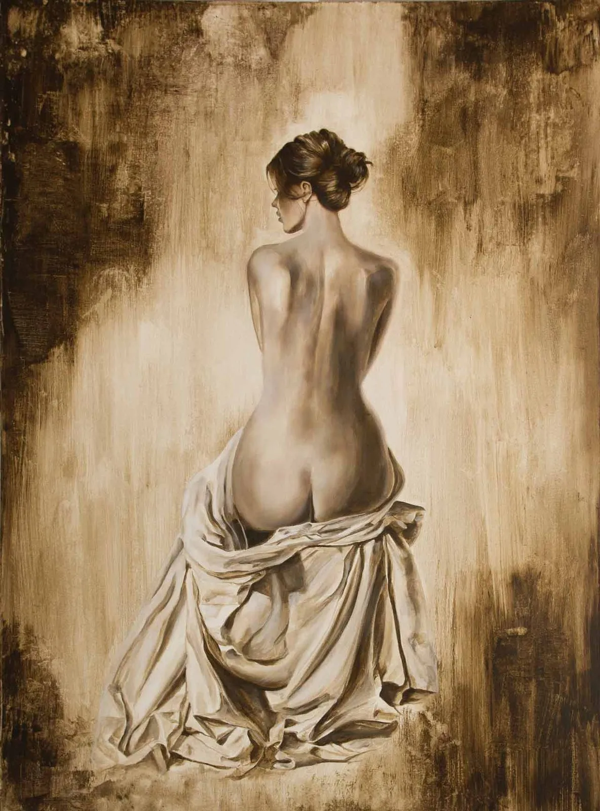 Maleri af Ib Beier: Etheric memories, akryl på lærred, 110 x 80 cm