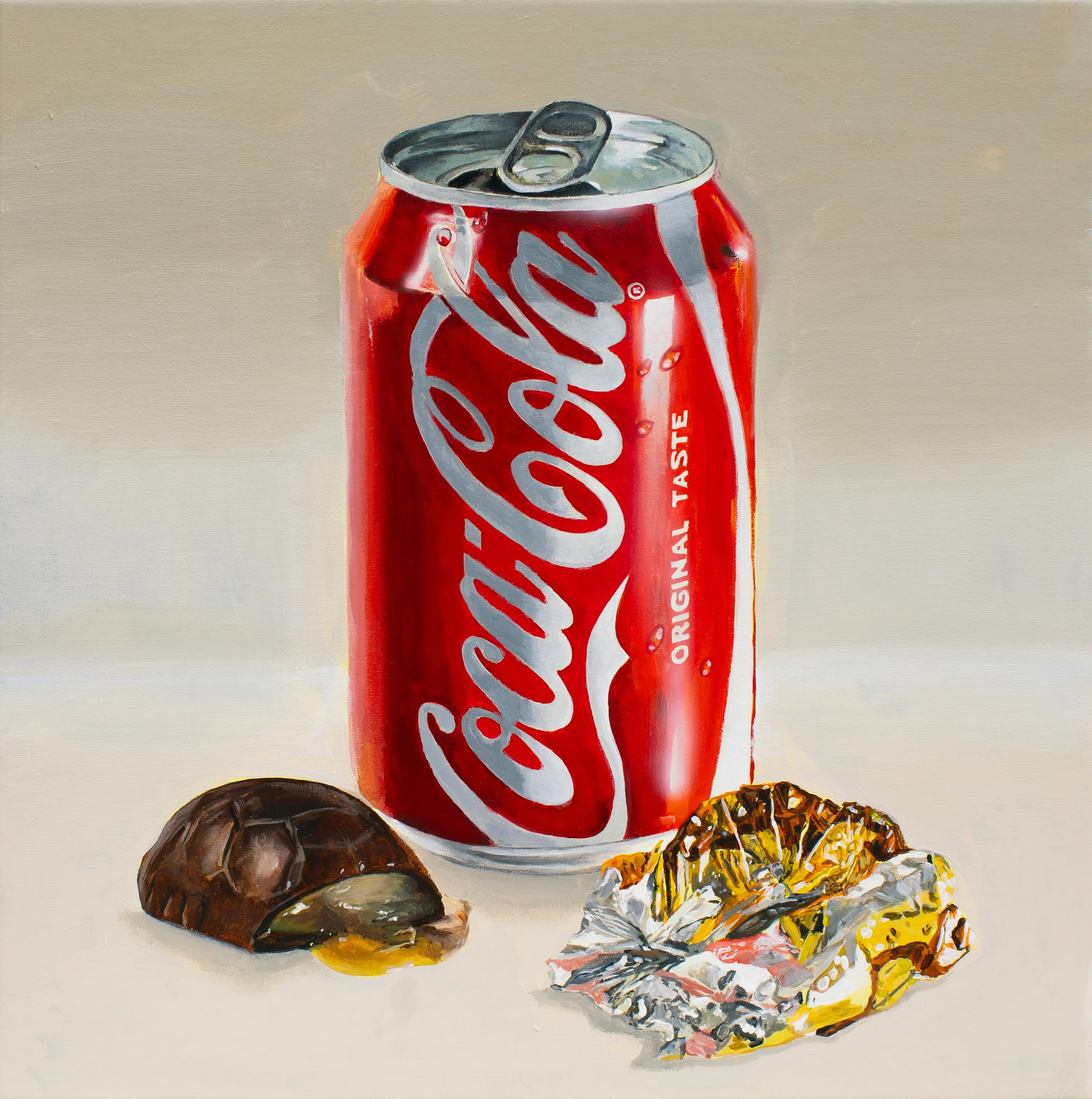 Maleri af Ib Beier: "Temptation art - Montoya, Por Favor!", akryl på lærred, 40 x 40 cm